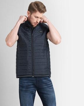 quilted zip-front gillets
