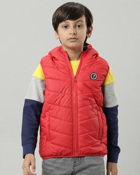 quilted zip-front hooded gillet