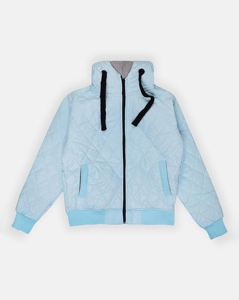 quilted zip-front hoodie