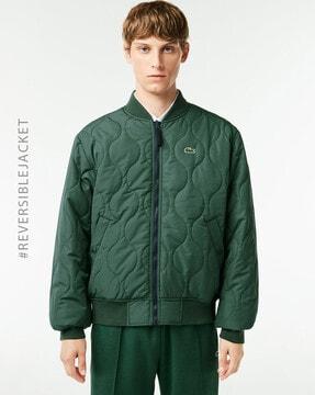 quilted zip-front reversible bomber jacket