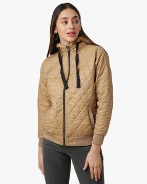 quilted bomber jacket with hood