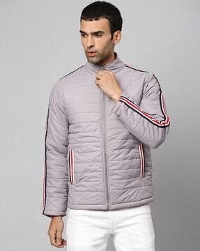 quilted bomber jacket with insert pockets