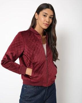 quilted bomber jacket with slip pockets