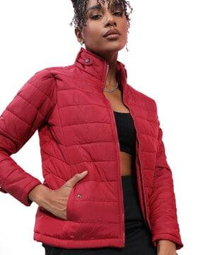 quilted bomber jacket with welt pockets