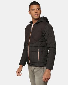 quilted bomber jacket with zip closure