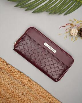 quilted clutch with zip closure