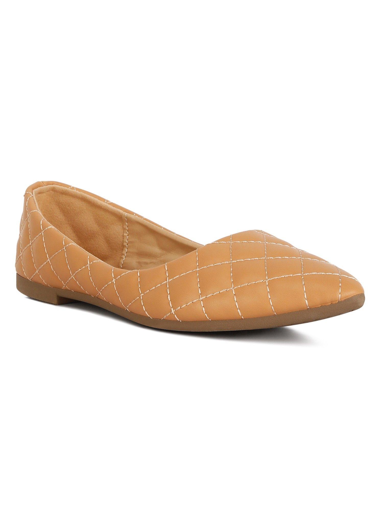 quilted detail ballet flats