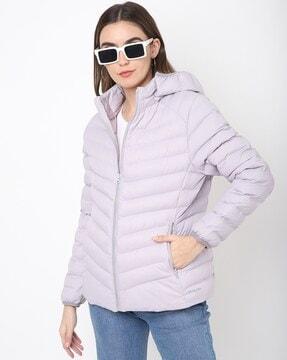 quilted down jacket with insert pockets