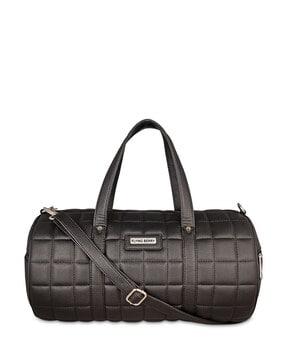 quilted duffel bag with detachable strap