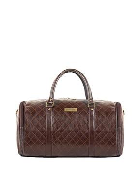 quilted duffle bag with zip closure