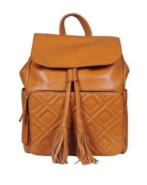 quilted everyday backpack with tassels