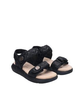 quilted floater sandals with velcro closure