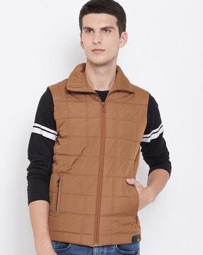 quilted gilet with zip pockets