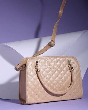 quilted handbag with signature branding