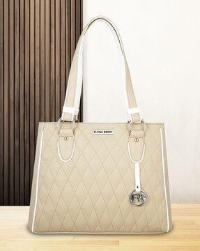 quilted handbag with signature branding