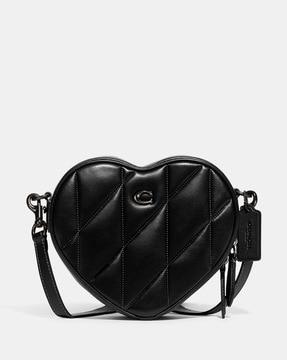 quilted heart leather crossbody bag