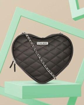 quilted heart-shaped sling bag