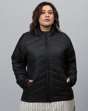 quilted high-neck bomber jacket