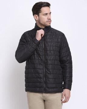 quilted high-neck bomber jacket