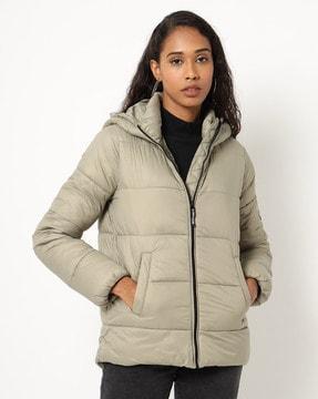 quilted hooded jacket