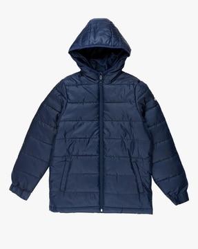 quilted hooded puffer jacket
