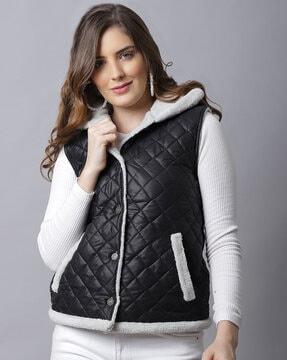 quilted hoodie with insert pockets