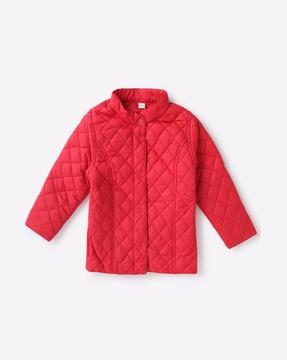 quilted jacket with button closure