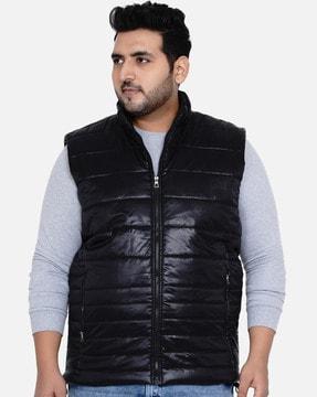 quilted jacket with zip closure