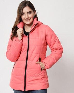 quilted jacket with zip front