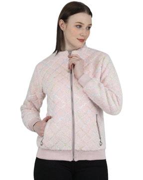 quilted jacket with zip front