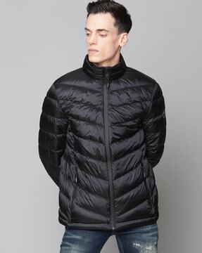 quilted jacket with zip pockets