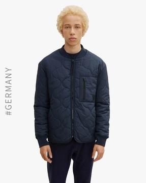 quilted jacket with zipper pocket