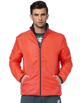 quilted jacket with zipper pockets