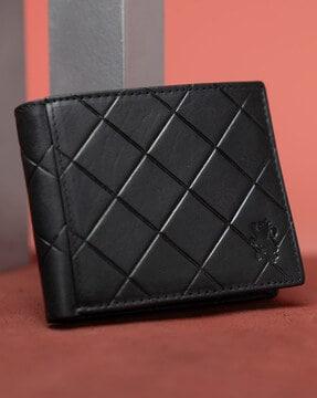 quilted men bi-fold wallet