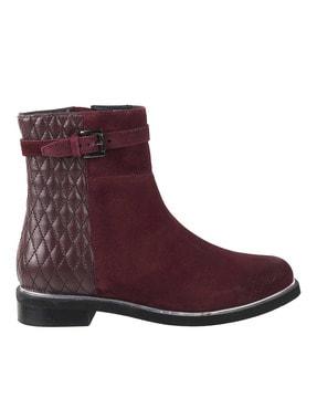 quilted mid-calf boots