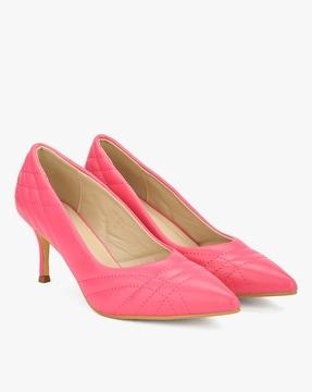 quilted pointed-toe pumps