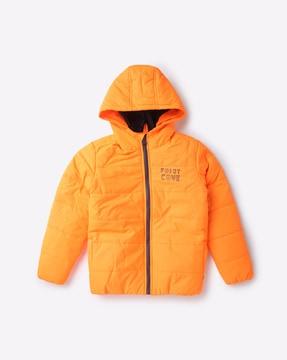 quilted puffer jacket with hood