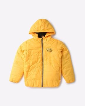 quilted puffer jacket with hood