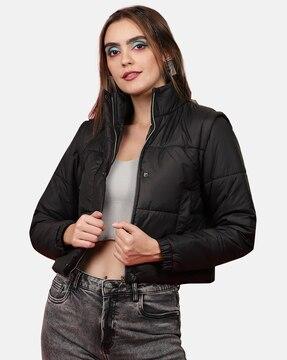 quilted puffer jacket with insert pockets