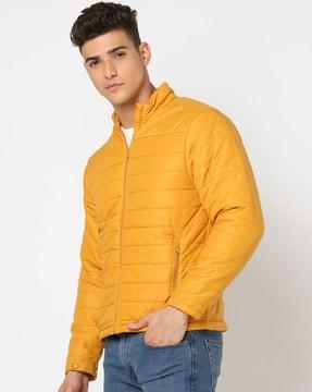 quilted regular fit puffer jacket