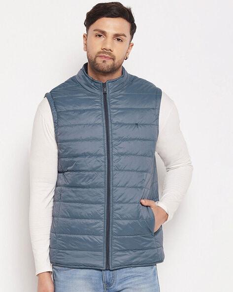 quilted reversible zip-front gillet