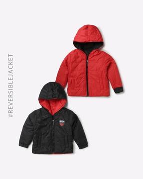 quilted reversible zip-front jacket