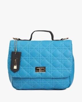 quilted satchel bag with sling strap
