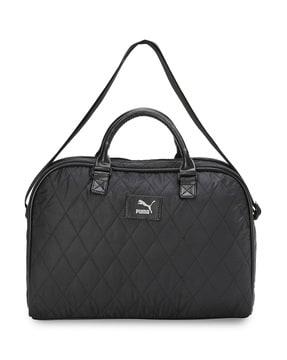 quilted shoulder bag with adjustable strap