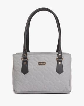 quilted shoulder bag with contrast straps