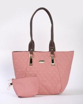 quilted shoulder bag with detachable pouch