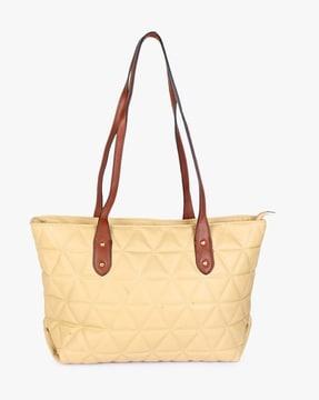 quilted shoulder bag with dual-handles