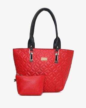 quilted shoulder bag with pouch