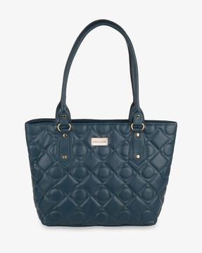 quilted shoulder bag with zip closure