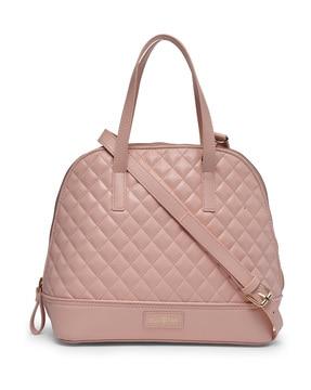 quilted shoulder bag with zip closure